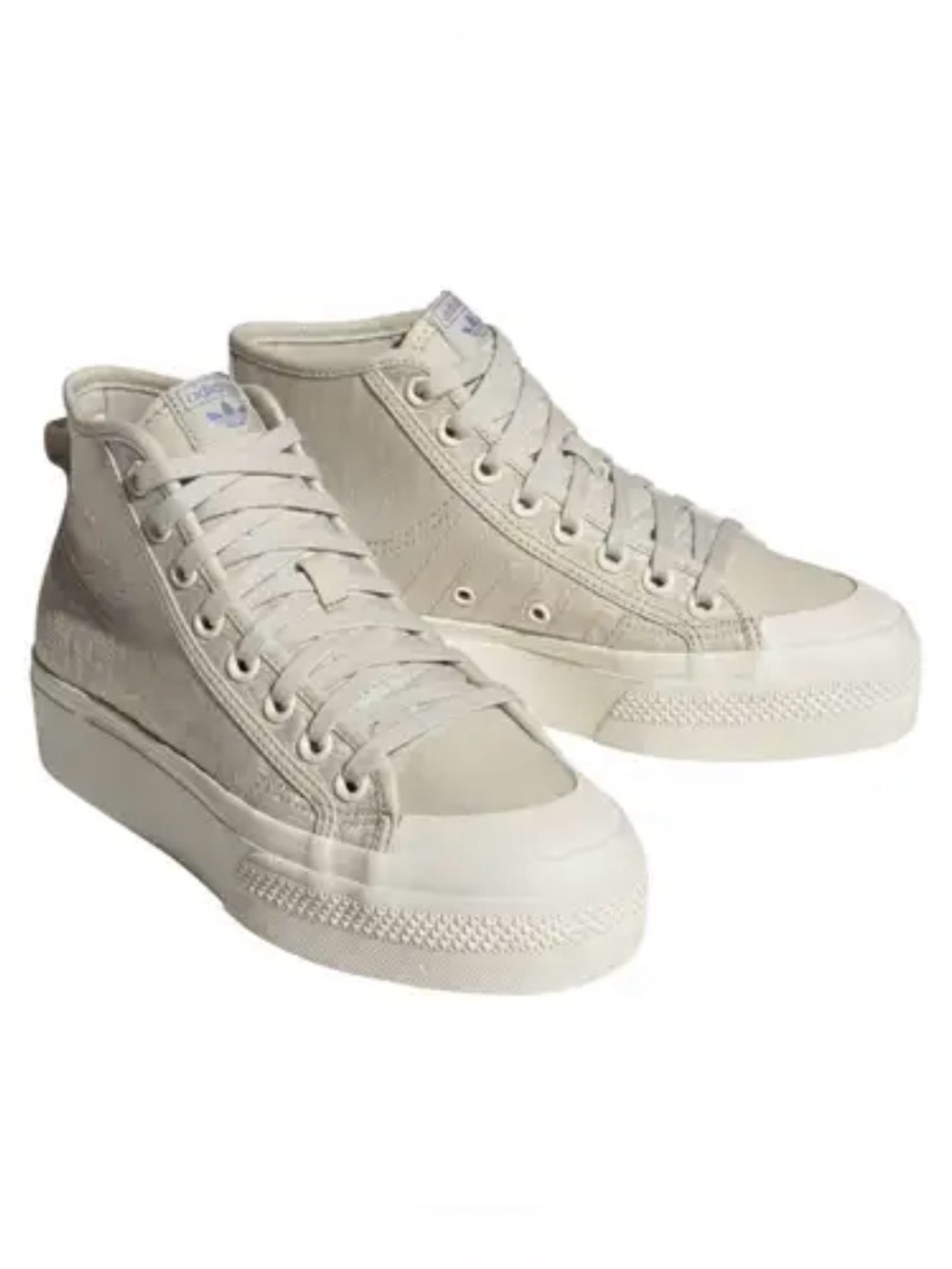 Adidas Nizza Mid Platform Off White Logo High Top Sneaker Women’s 5.5